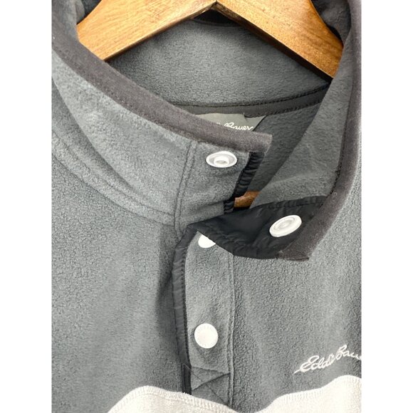 Eddie Bauer Mens Gray & White Fleece Snap Pullover Size M - Picture 4 of 10